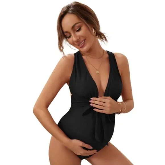 NWOT Women's Black Sexy Maternity One Piece Swimsuit Size XL - Picture 4 of 10